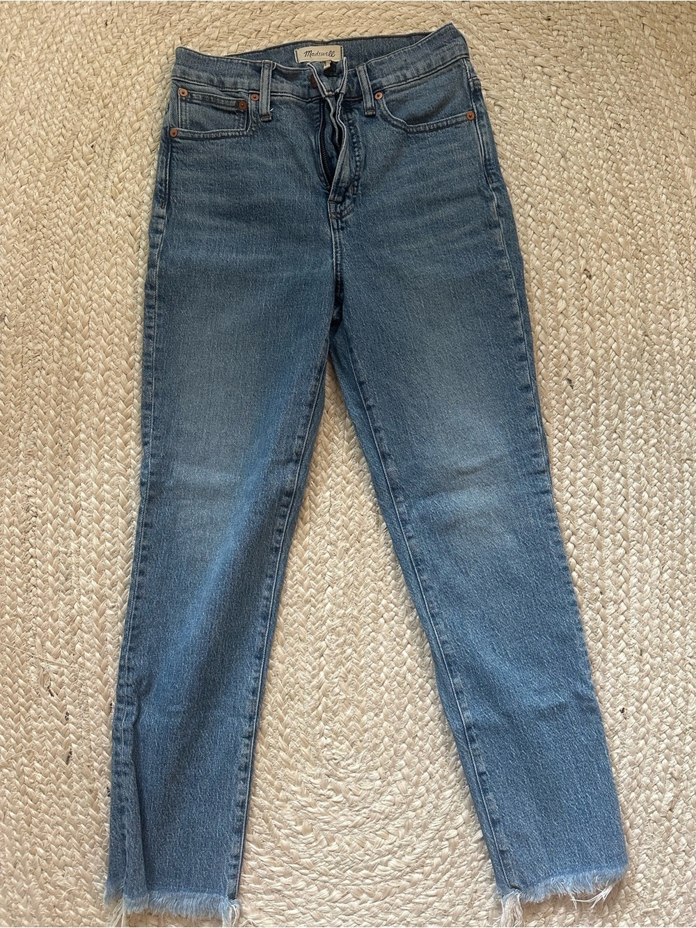 Madewell High-Rise Straight Jeans in Denim Blue